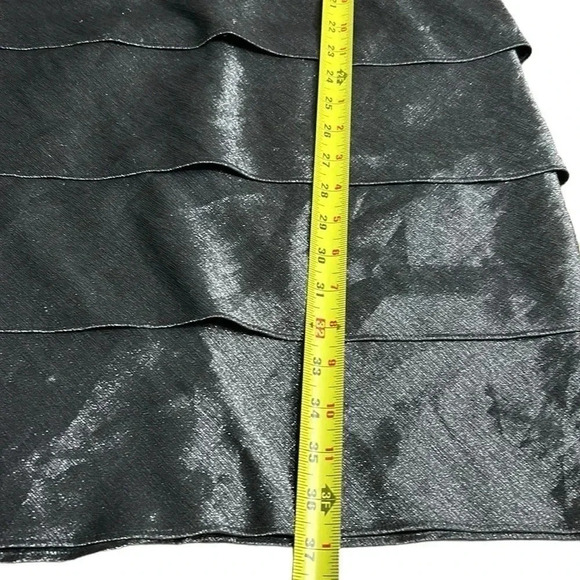 Black shimmer halter dress,Tiered,beaded,empire waist,gala,NYE, 6P , Laura - Picture 11 of 16